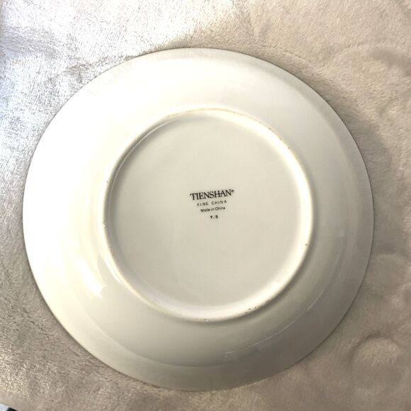 VTG Set of 2 Tienshan 9.5" Deck The Halls Serving Bowl Christmas Poinsettia Dish - Picture 8 of 12